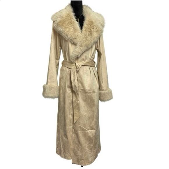 NWT - Show Me Your MuMu Penny Lane Faux Suede Maxi Coat - Picture 1 of 6